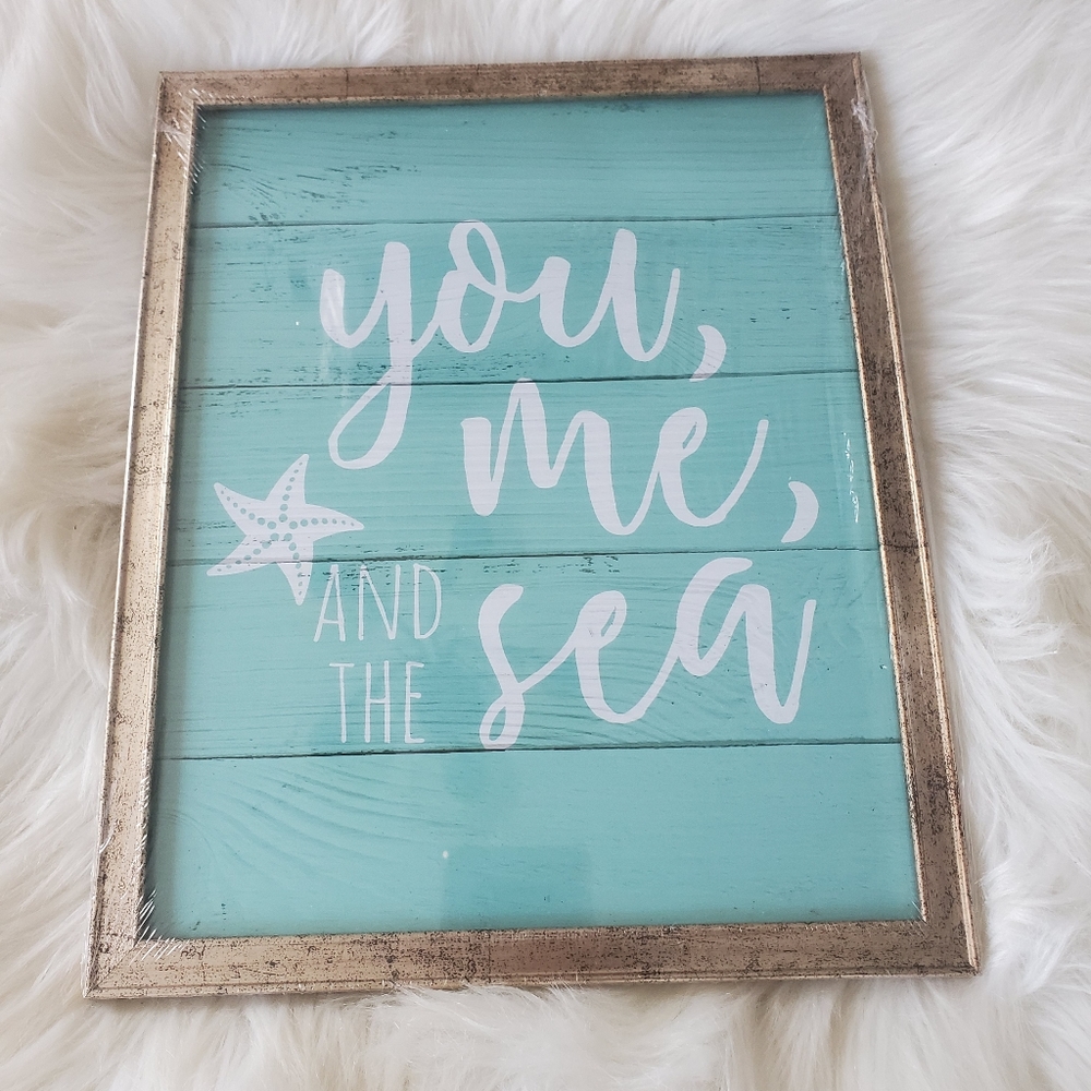 "You me and the sea" beach themed wall art